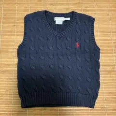 Ralph Lauren ネイビー ケーブルニットベスト 24M