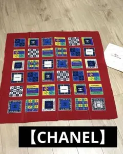 【CHANEL】未使用品　シャネルロゴプリント 大判スカーフ レア　ヴィンテージのサムネイル