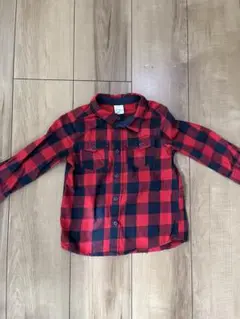 H&M 赤・黒チェック 長袖シャツ