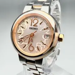 【稼働品】SEIKO　セイコールキア　1B22-0AK0　ソーラー　ゴールド ⭐【超美品希少レア】SEIKO ルキア 1B22.0AK0電波ソーラー腕時計