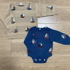 cottoliヨット柄ニットセーター　2枚セット　95と80センチ