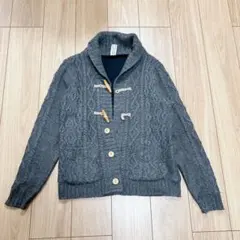 グレー ケーブルニット カーディガン　トップス　アウター