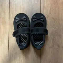 黒リボン付バレエシューズ　15.0cm