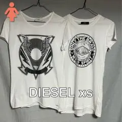 DIESEL レディース プリント半袖Tシャツ 2枚セット XS(ヨゴレアリ)