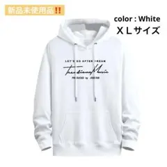 即日発送OK‼️ パーカー XL 長袖 プルオーバー カジュアル フード付き　白