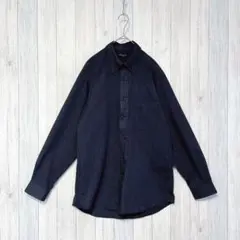 【variomodeHOMME】長袖シャツ 羽織り シンプル ネイビー L