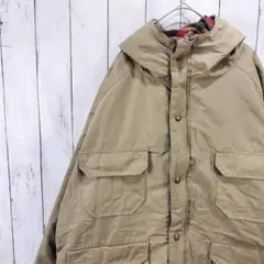 古着 Woolrich マウンテンパーカー ジャケット 裏地チェック柄 ベージュ