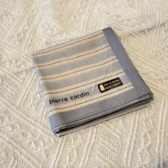 未使用☆ピエールカルダン ハンカチ 綿 グレー、ストライプのサムネイル