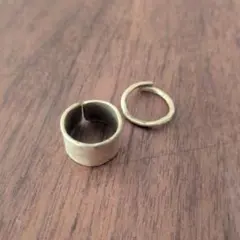 真鍮製オープンリング2点セット