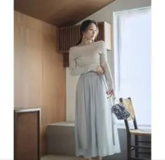 オフショルドッキングニットワンピース