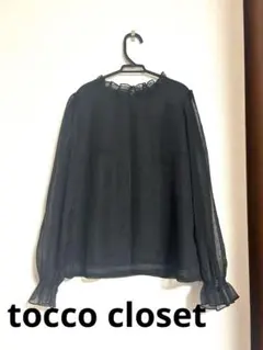 tocco closet シースルーブラックドットブラウスMのサムネイル