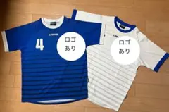 【2枚組】CAPAZ サッカー シャツ M フットサル 半袖 Tシャツ 白 青