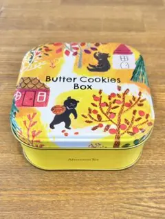【美品】サクマユウコ　空き缶　くま　四角　Afternoon tea