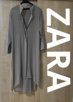 ZARA ロングTシャツ ブラウス ブラウン