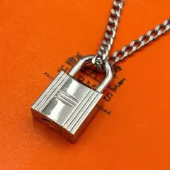 HERMES エルメス ネックレス パドロック 南京錠 喜平 社外チェーン 銀 HERMES エルメス ネックレス パドロック 南京錠 喜平 社外チェーン 銀