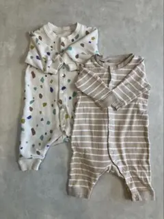 ロンパース2点セット 60cm ストライプ