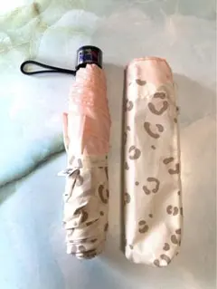 未使用美品です✨折りたたみ傘 豹柄 レディース アニマル柄 ピンクブラウン