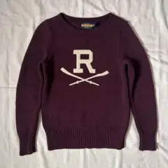 RALPH LAUREN RUGBY ボートネック レタードセーターワインレッド