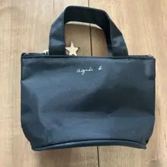 未使用保管品agnès b. 黒 ナイロン ポーチ