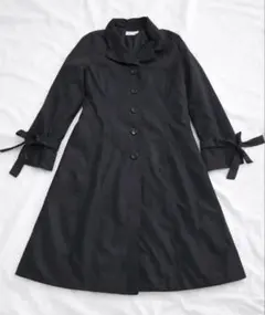 ギャラリービスコンティ トレンチコート ブラック リボン レディース　Aライン