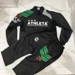 ATHLETA サッカー用ピステ上下 厚手ブラック上150cm/下140cm