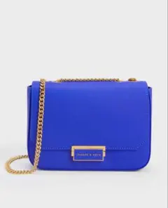 CHARLES & KEITH 青 ショルダーバッグ