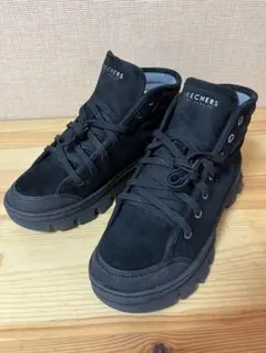 d958/美品★SKECHERS ブラック ハイカットスニーカー24.5㎝