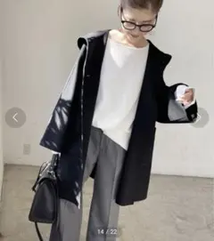 SpickandSpan スーパー160sテントラインショートコート ブラックのサムネイル