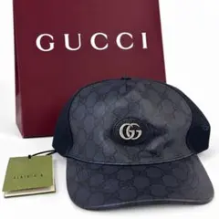 GUCCI GGスプリーム キャップ ブラック GGロゴ　メッシュキャップ　ユニのサムネイル