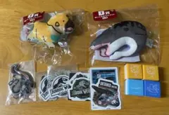 ジュラシックワールド ぬいぐるみマスコット ステッカー セット　フリューくじ