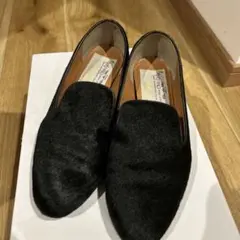 値下げ！Pippi スタッズ付き　ハラコ黒ローファー