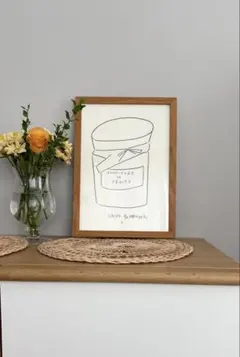 山口一郎・原画・1点もの【かご Ｌサイズ】ドローイング IDEE - ☆お値下げしました。山口一郎・1点もの【かご・原画L