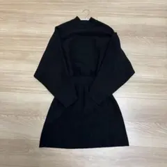 SLY ブラック 長袖ミニニットワンピース サイズ1