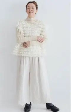 Ecru et Pousse Gauze# ハンドニットベスト新品未使用品♡