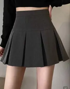 ハイウエスト プリーツ ミニスカート グレー 16473900のサムネイル