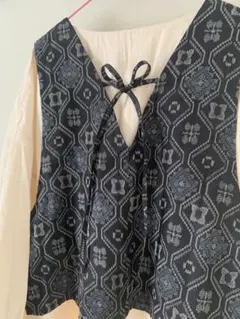 大島紬　ワイドパンツセットアップ