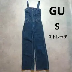 GU　ベアトップサロペットパンツ　ストレッチ　オーバーオール　重ね着　S