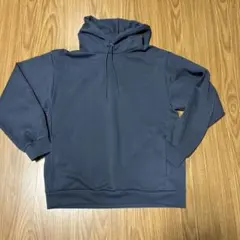 GU ダブルフェイス　ビッグプルパーカー ユニセックスS 【ブルーグレー】