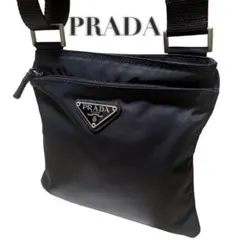 ✨美品✨プラダ ナイロン ショルダーバッグ サコッシュ 三角ロゴ 黒 テスート