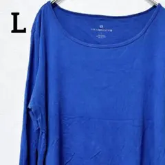 【訳あり】✨Liz claiborne【L】 ロンT ブルー 海外古着