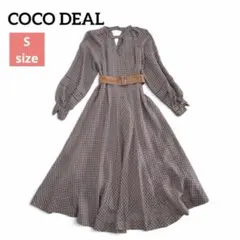 【美品】COCO DEAL チェック柄 ロングワンピース ベルト付き 訳あり