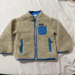 patagonia フリースジャケット 3T クリーム/ブルー