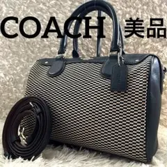 美品 コーチ 2way ショルダーバッグ ミニベネット サッチェル ボストン 黒