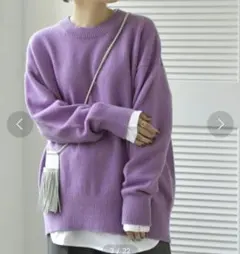 【美品】スピックアンドスパン ウールカシミヤ クループルオーバー ニット