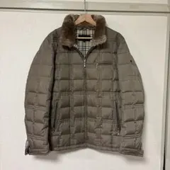 バーバリーブラックレーベル ファー ダウンジャケット キルティング 襟ファー