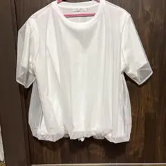 chocol raffine robe シアー切替半袖Tシャツ ホワイトのサムネイル