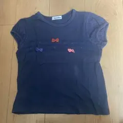 ファミリア　familiar ネイビー Tシャツ 120cm リボン　チェック