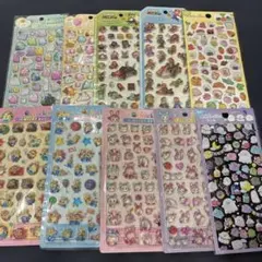 新品未使用　10枚セット　まとめ売り　キャラクターシール　立体シールのサムネイル