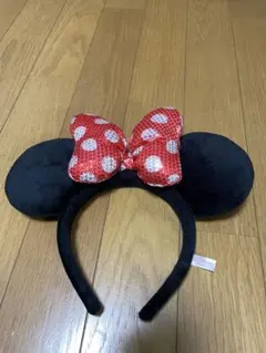ミニーマウス カチューシャ 黒と赤