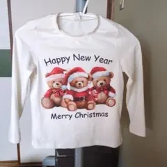 クリスマス テディベア 長袖カットソー